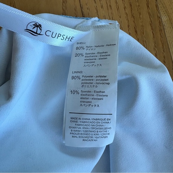 Cupshe small swimsuit bottoms floral watercolor womens size small blue swimming - Picture 11 of 11